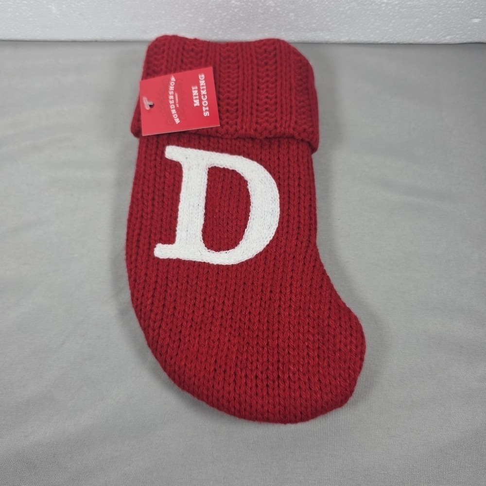 Letter D Wondershop Monogram Mini Christmas Stocking Initial Red Knit Target